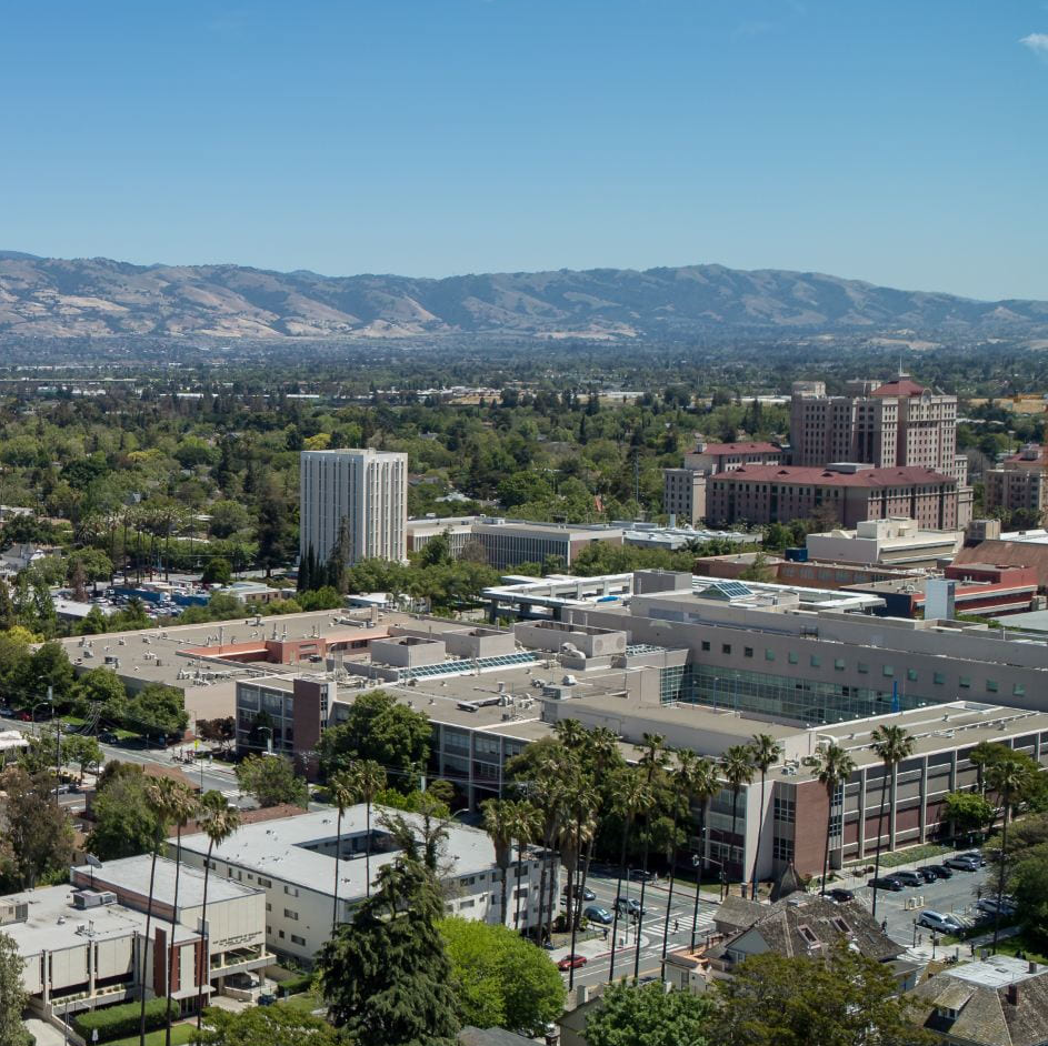 Aerial view of SJSU.