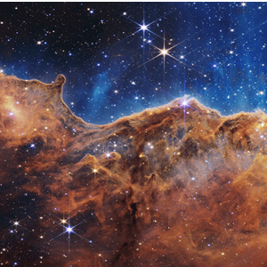 The "Cosmic Cliffs" in the Carina Nebula NIRCam Image.