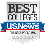 Among the Best Business Program as evaluated by US News and World Report badge.