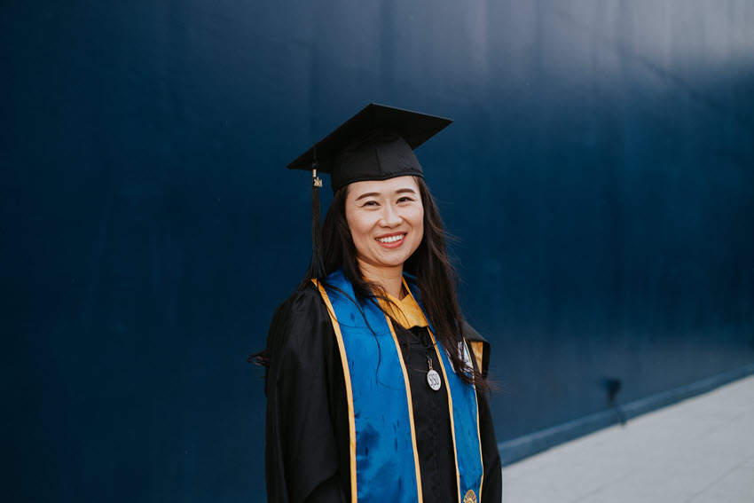 Graduate in regalia