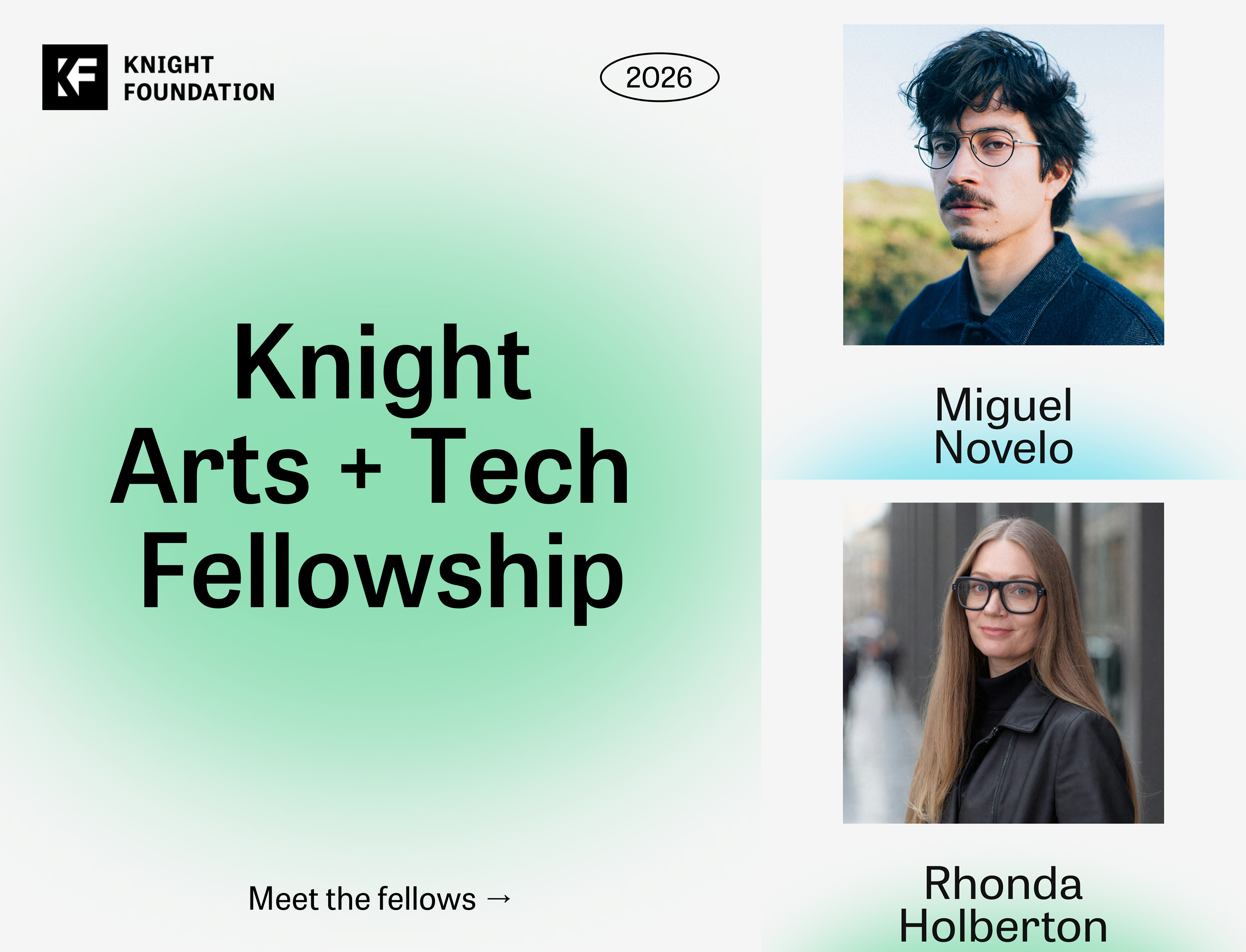 Rhonda Holberton and Miguel Novelo, 2026 Knight Arts + Tech Fellows