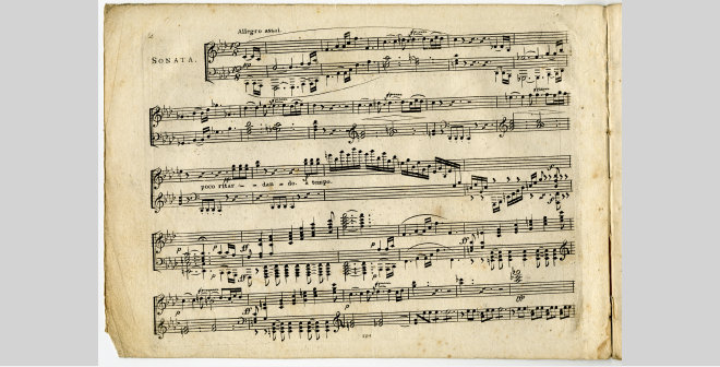 Sheet music of a Beethoven piano sonata
