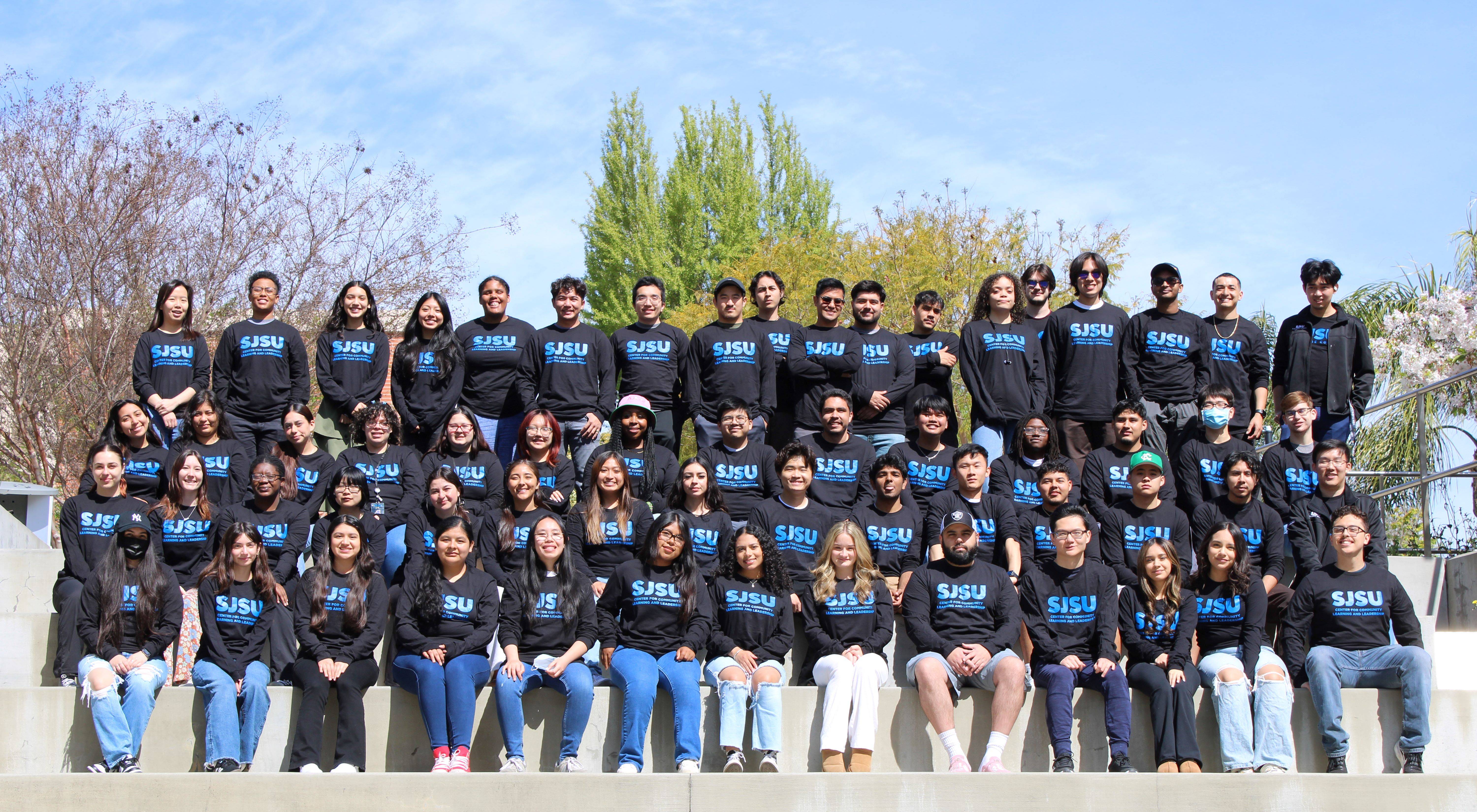 College Corps Cohort in their Center for Community Learning and Leadership shirts