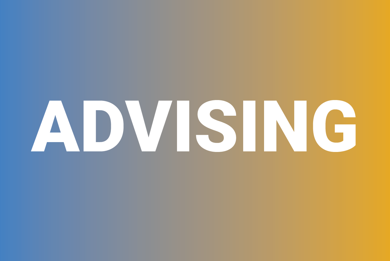 A decorative image with the text "Advising"