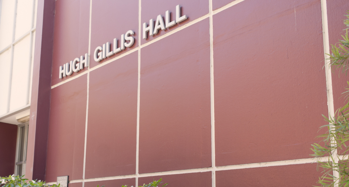 A picture of the exterior of Hugh Gillis Hall building.
