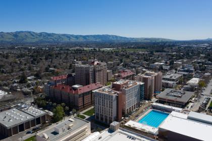 Aerial view of San Jose's downtown area