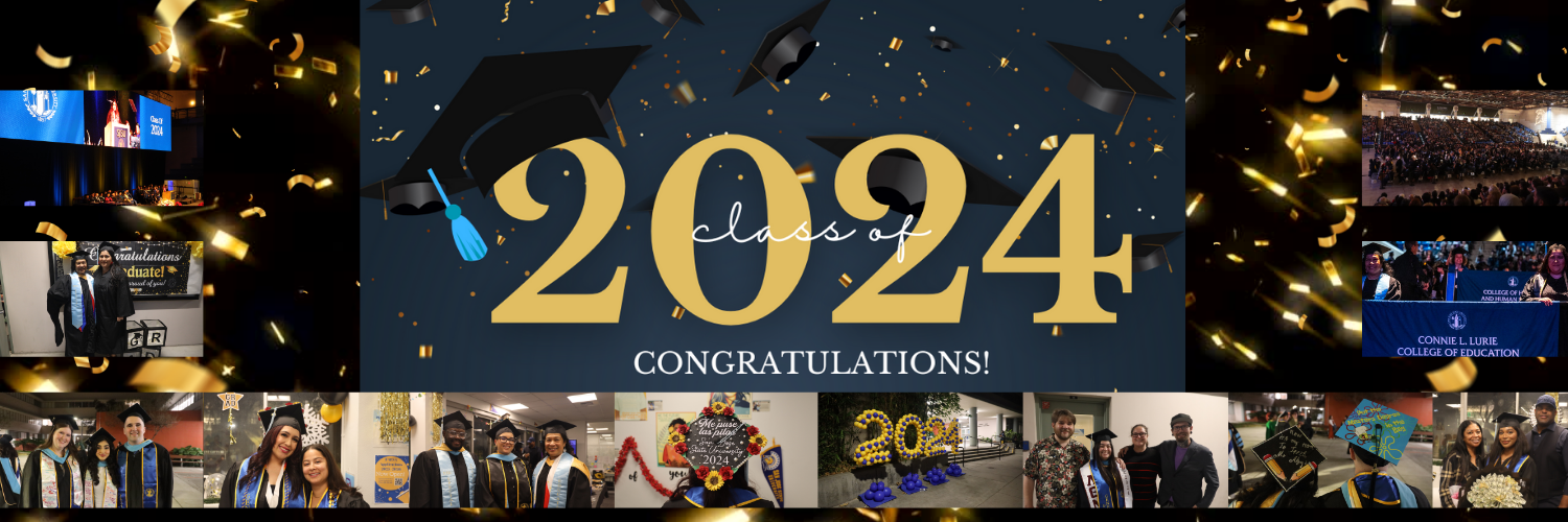 photos of the class of 2024 and the words congratulations 