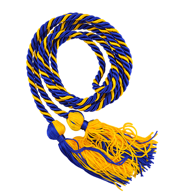 blue gold graduation cord