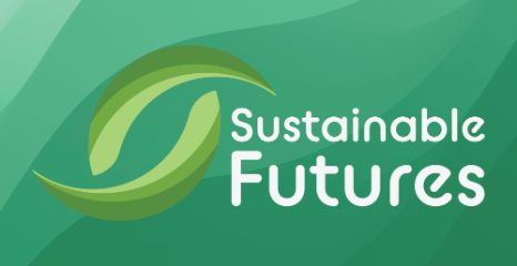 green background with words sustainable futures