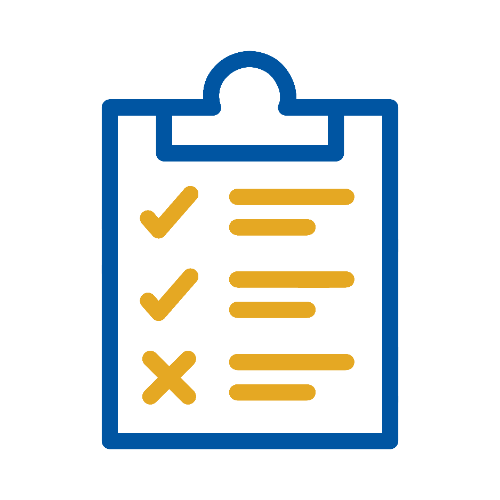 Clipboard with a checklist icon.