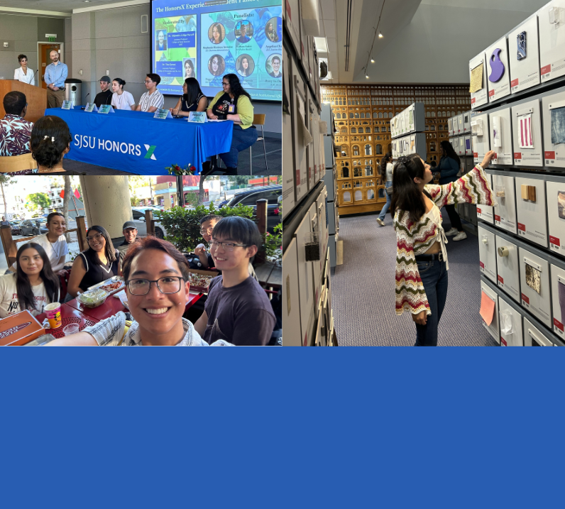 A photo collage of the HonorsX students participating in the HonorsX Bootcamp Day 1.