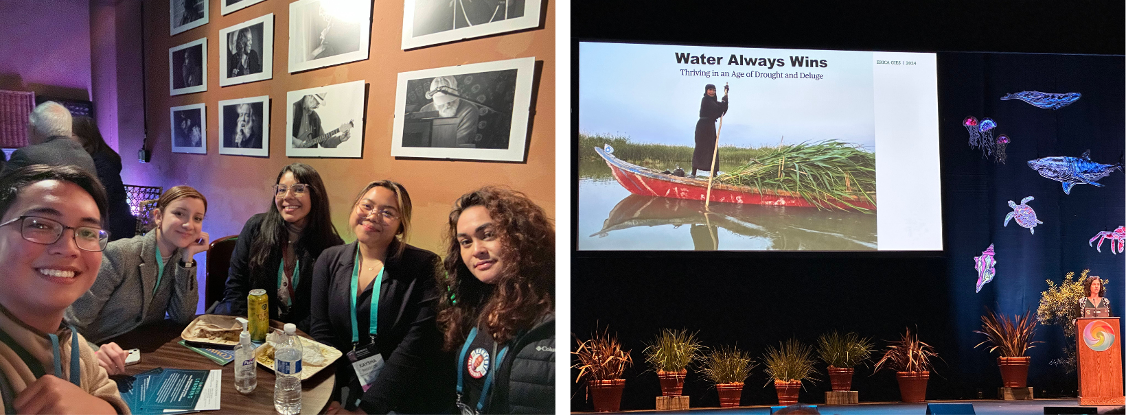 Photo collage of HonorsX students at the 25th Bioneers Conference in 2024.