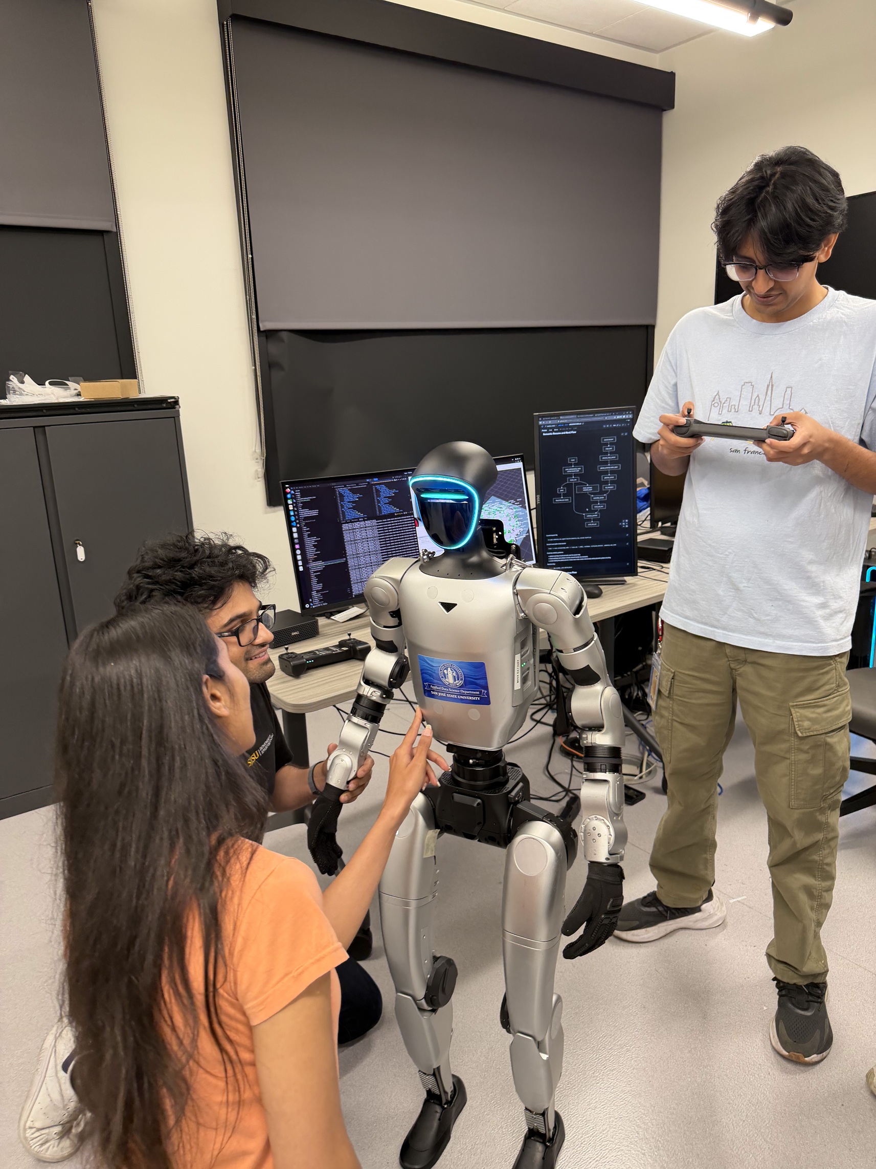 digital students and robot digital lab students and robot