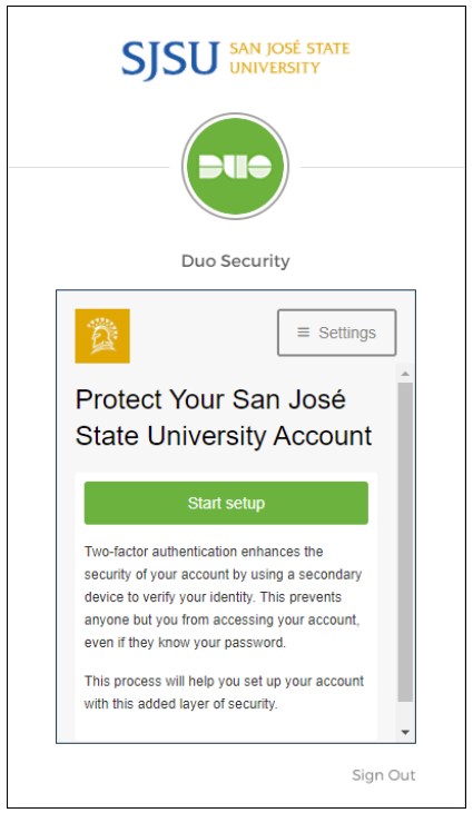 Duo Security Setup Prompt