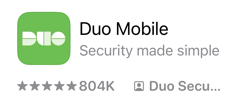 Duo Mobile icon in the Google or Apple App Store.
