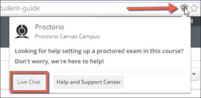 With the help of live chat you can resolve any small issues related to proctorio.