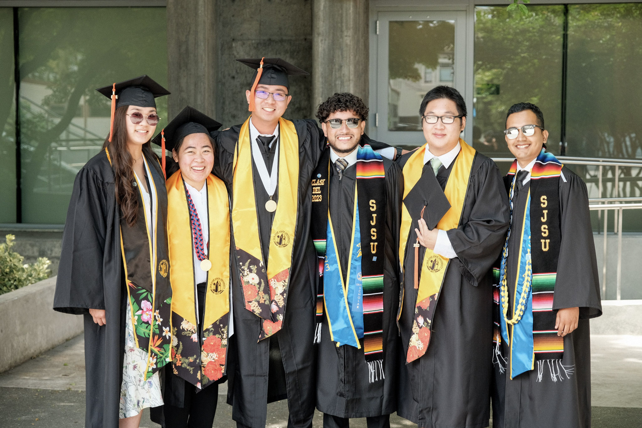 group photo of 6 ME Department graduates
