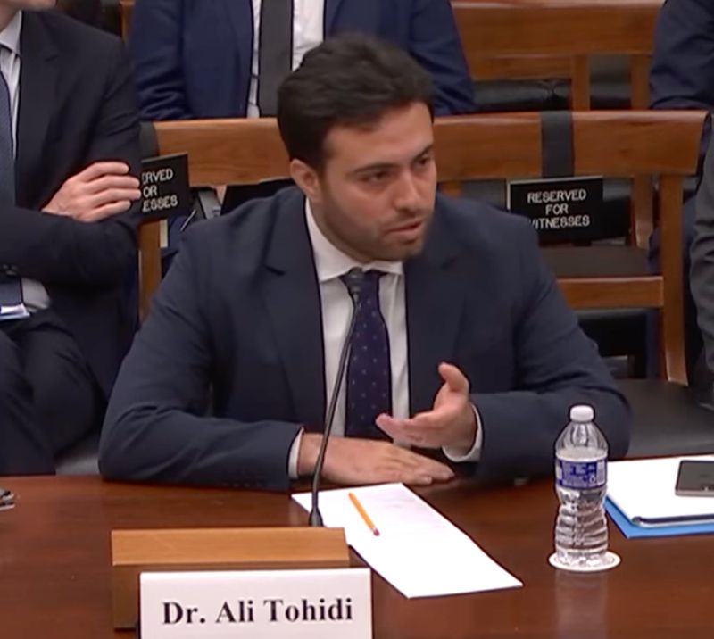 picture of Ali Tohidi testfying to Congress