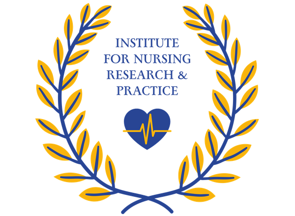 INRP logo - a yellow and blue laurel wreath, with INRP name inside