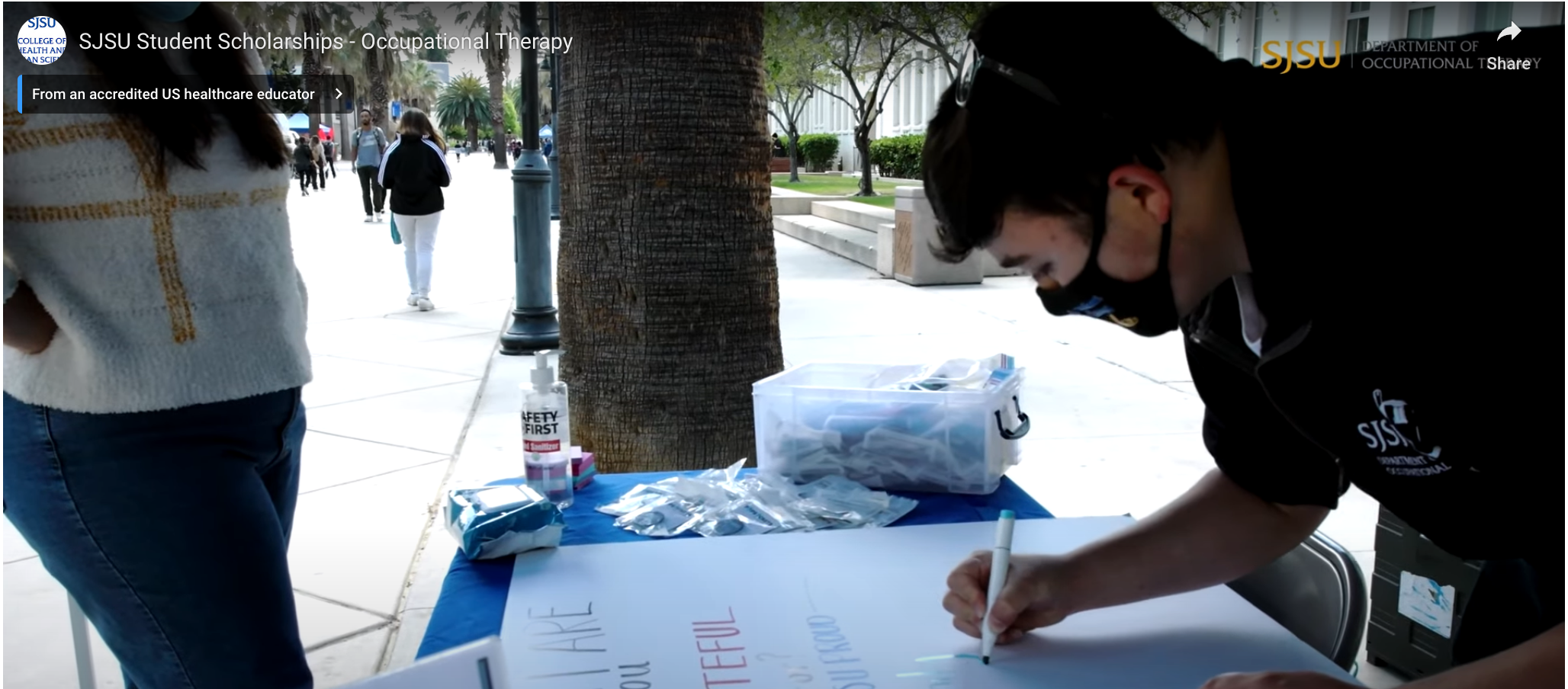 OT student creating poster board