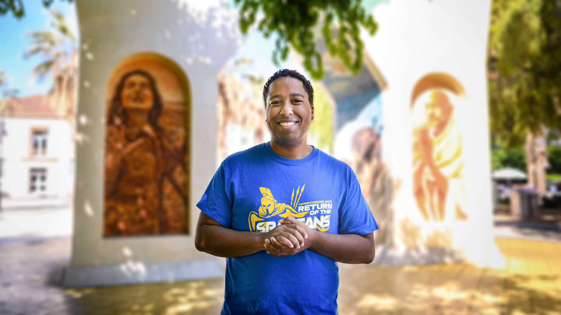 Portrait of male SJSU Online Student on campus