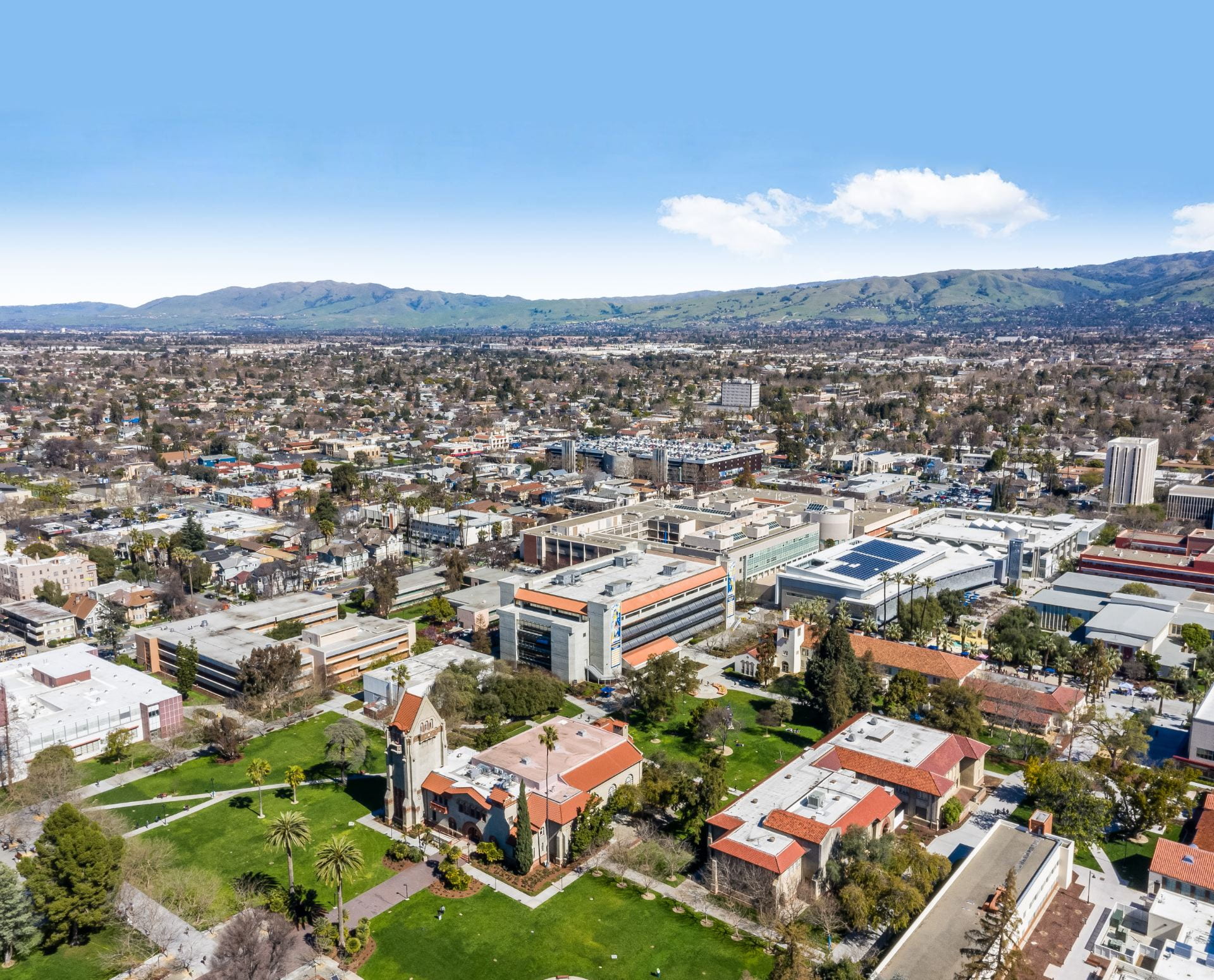 Aerial view of SJSU campus