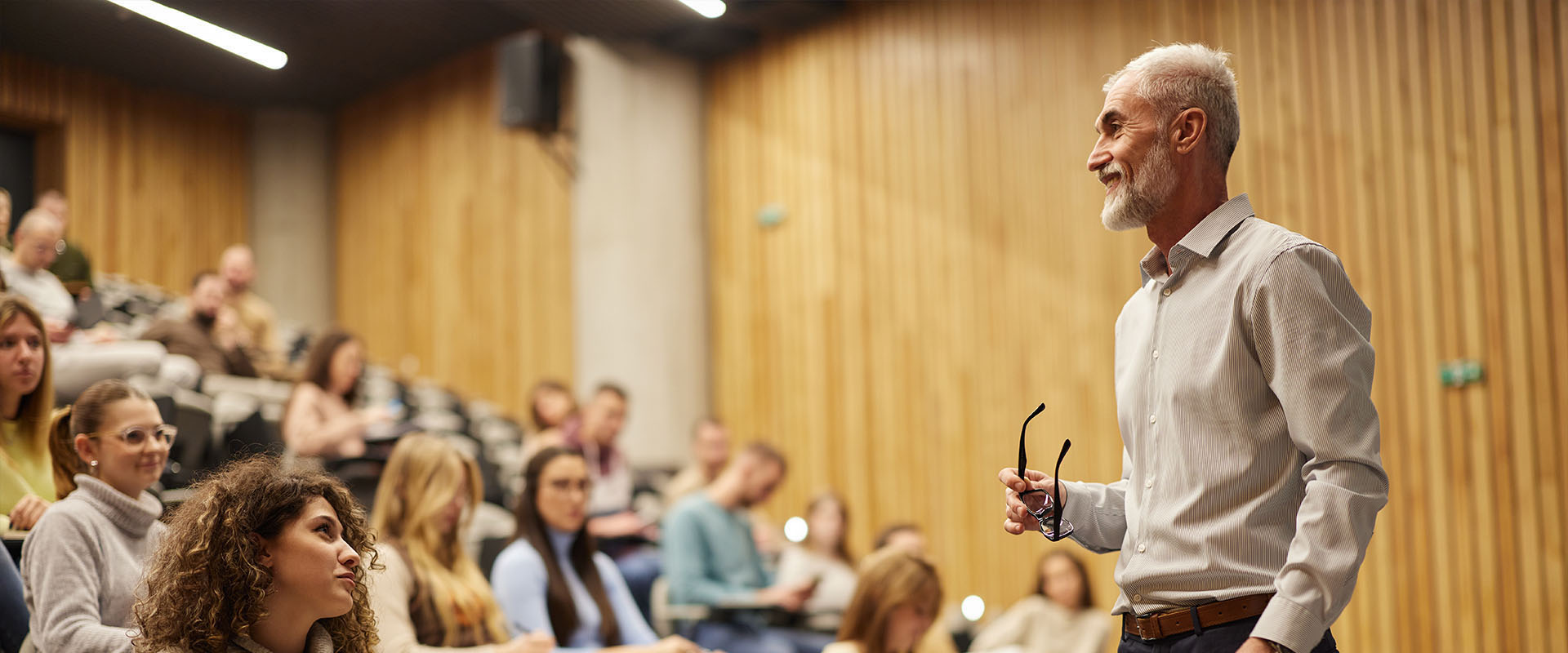 College professor giving a lecture