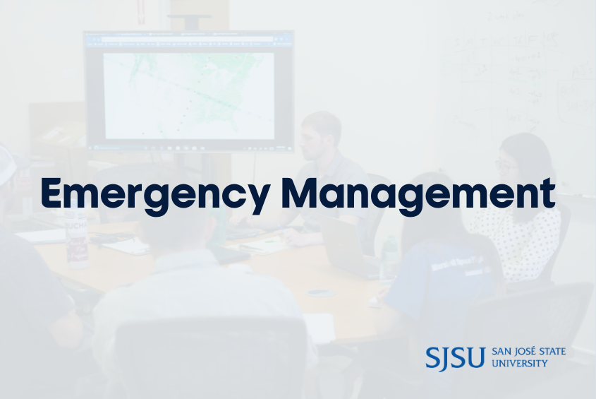 Emergency Management text overlayed above an image of people in a planning meeting.