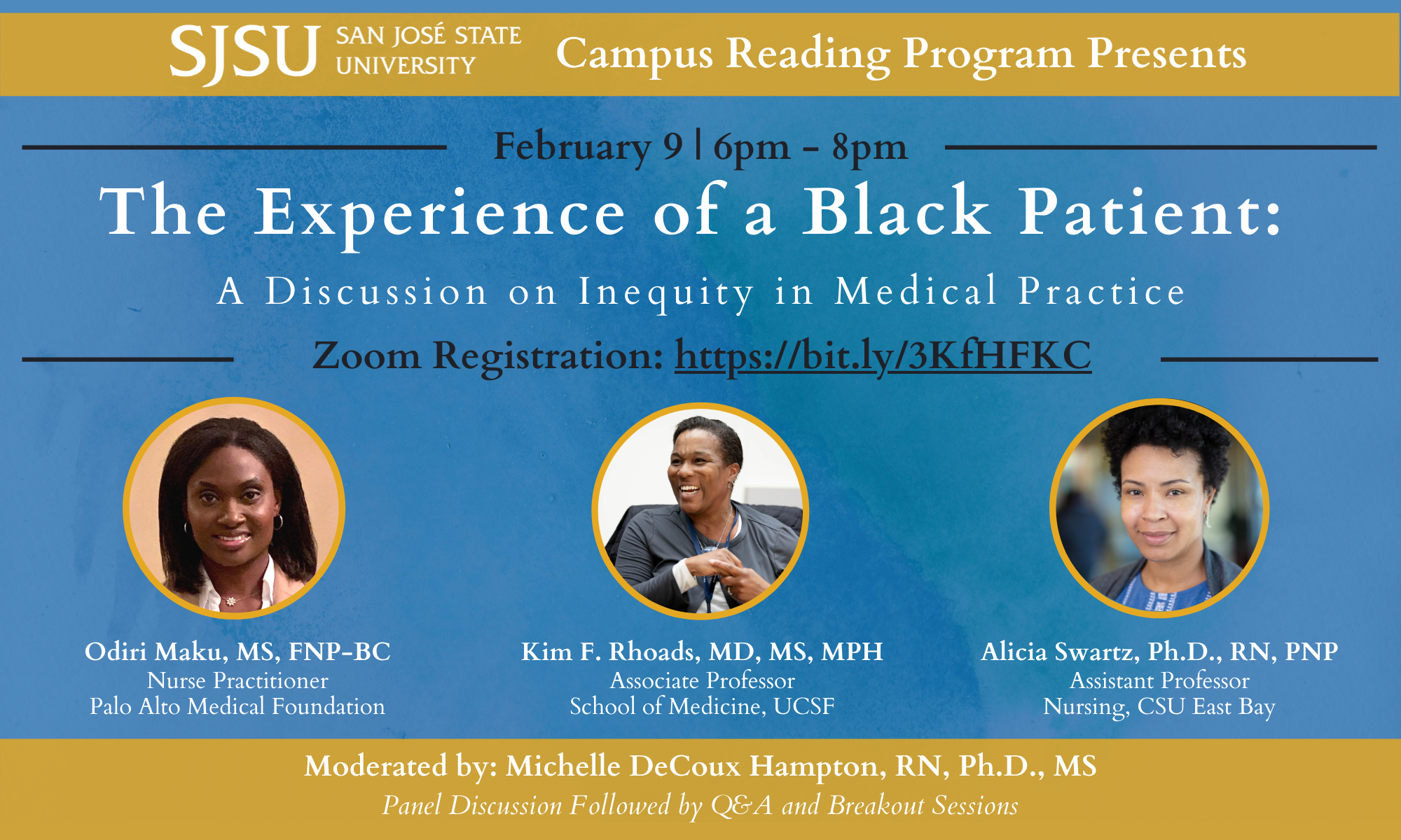 experience of black patient flyer with guest speakers