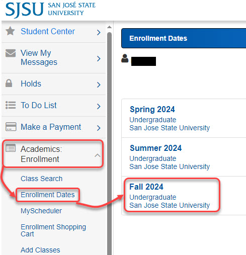 Enrollment Appointment on MySJSU