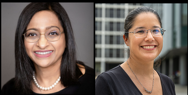 2025 ECIA Awardees — Drs. Sudha Krishnan (left) and Jessica A. Castillo Vardaro (right)
