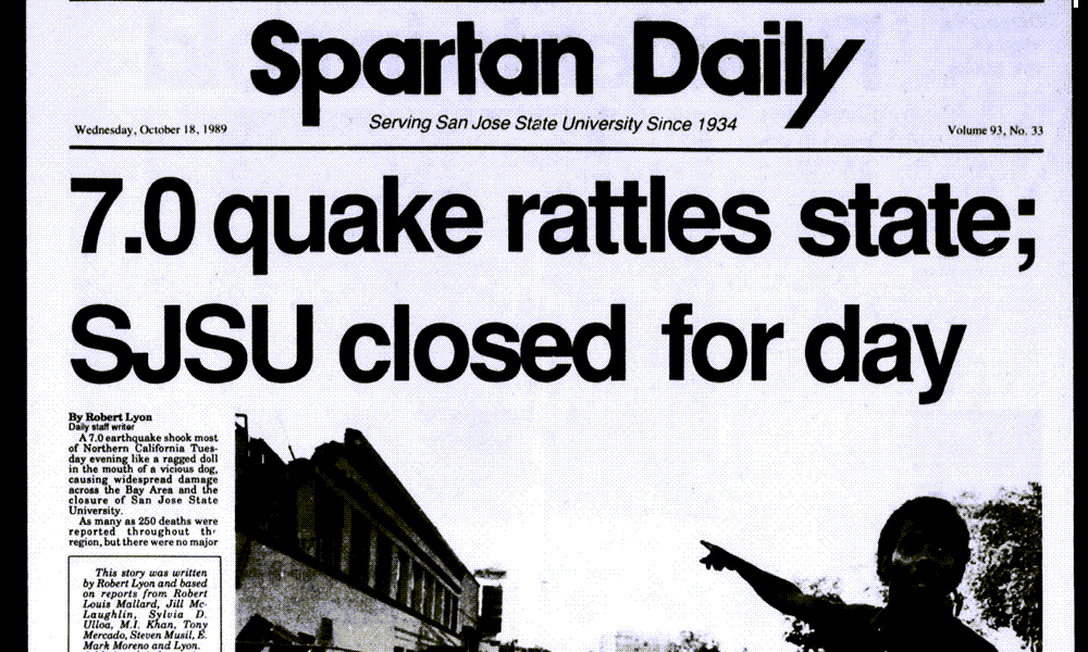 Photo of 1989's issue of Spartan daily