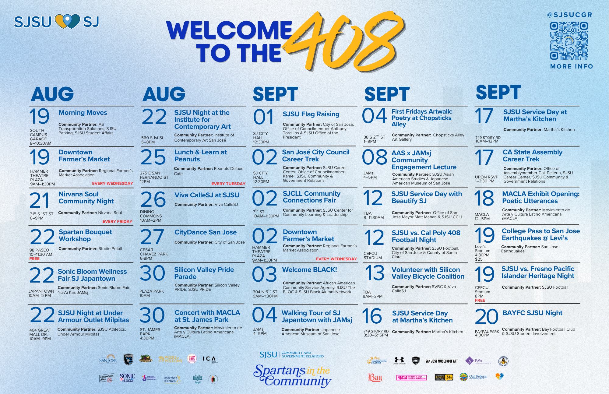 Calendar for the 2026 Welcome to the 408 Campaign
