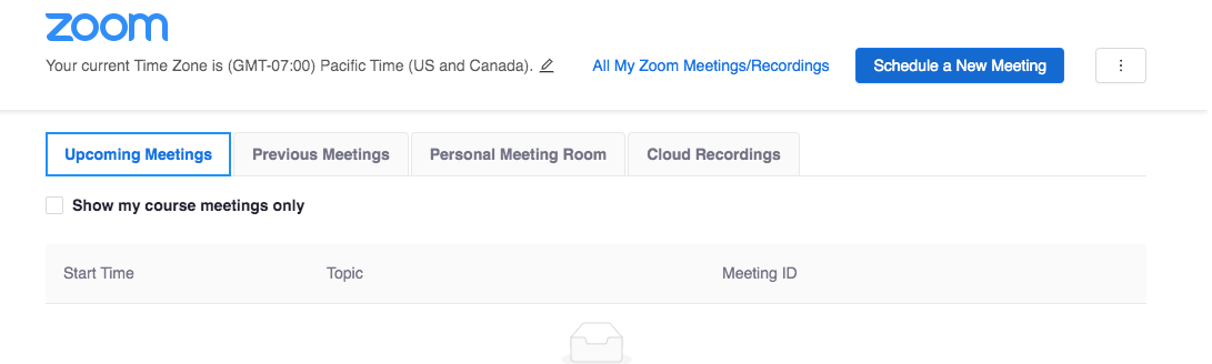 Schedule a new Zoom meeting