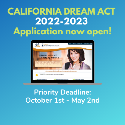 CA Dream Act application now open for 2022-2023