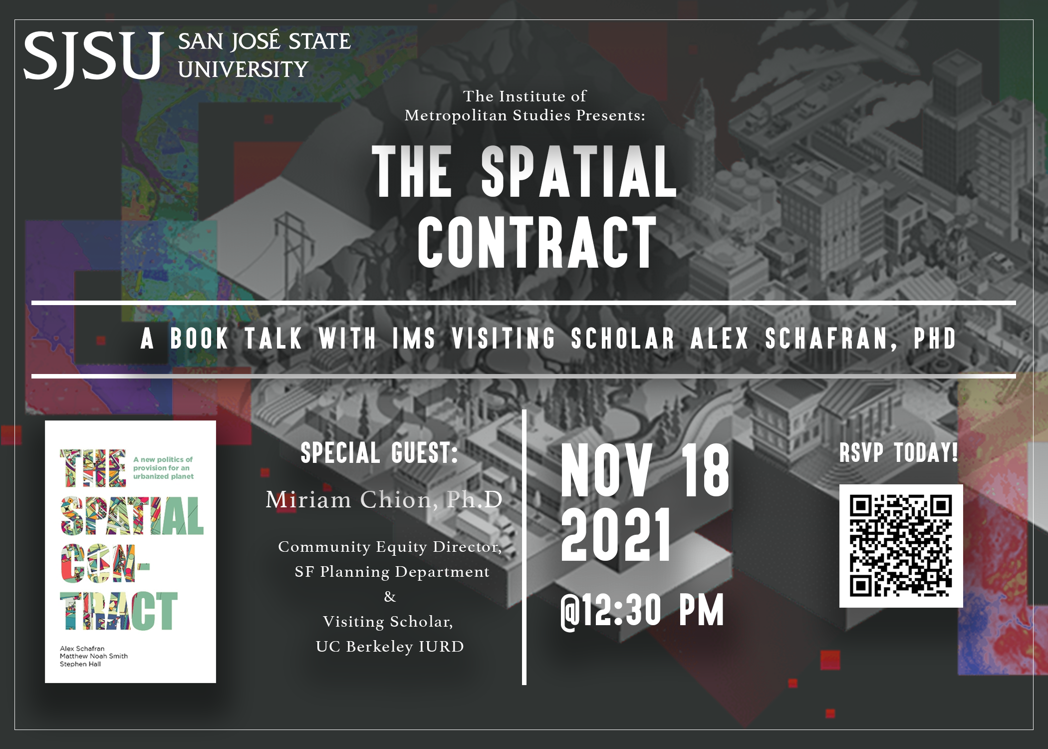 Flyer for the spatial contract book talk