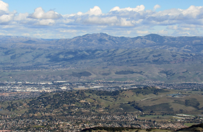 A view of Mount Hamilton from San Jose, California.