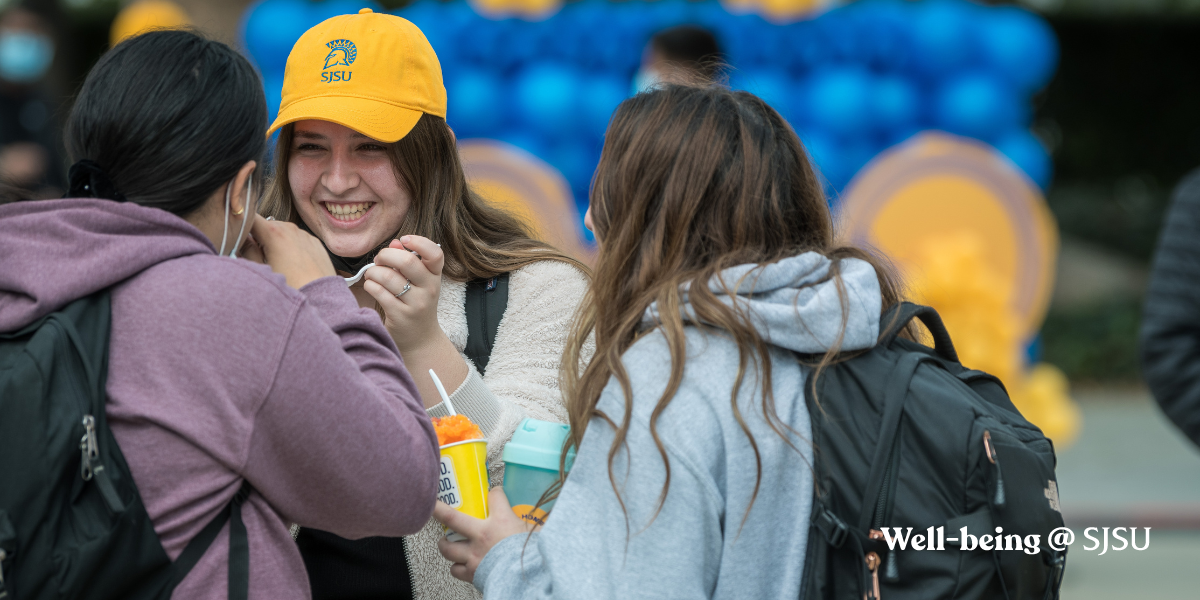 students interacting at an event