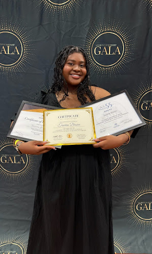 student at awards ceremony