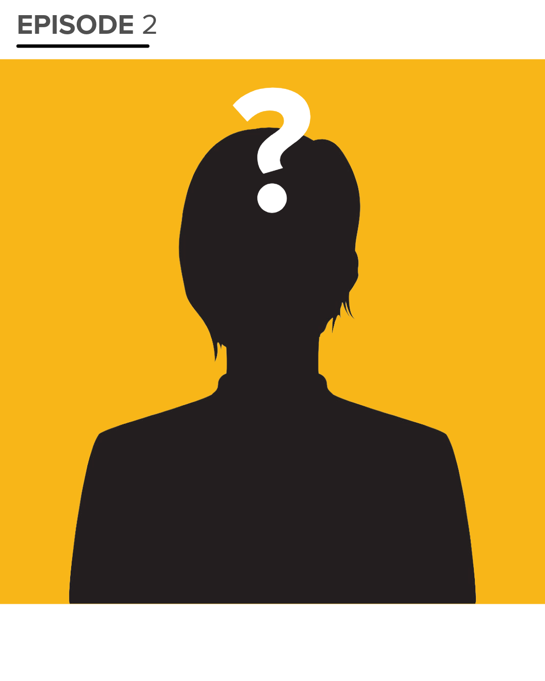 Outline shadow of person with white question mark overlay